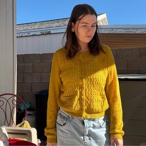 Anthropologie Golden Cardigan Sweater